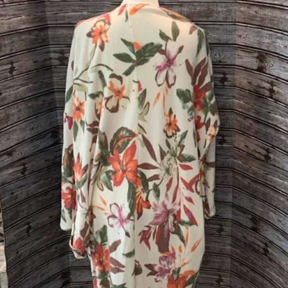 ELDRIDGE Plus Size Women's Floral Kimono Duster Cardigan NEW - Picture 4 of 4